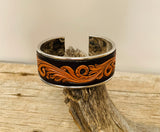 Adjustable leather bracelet-Floral