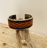 Adjustable cuff bracelet- geo stamped