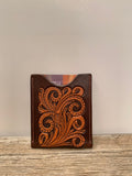 Minimalist card wallet-Floral scroll