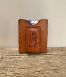 Minimalist card wallet-Floral tooled