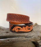 "The Wild Hog" floral/geo stamp combo belt