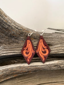 Vine tooled earrings