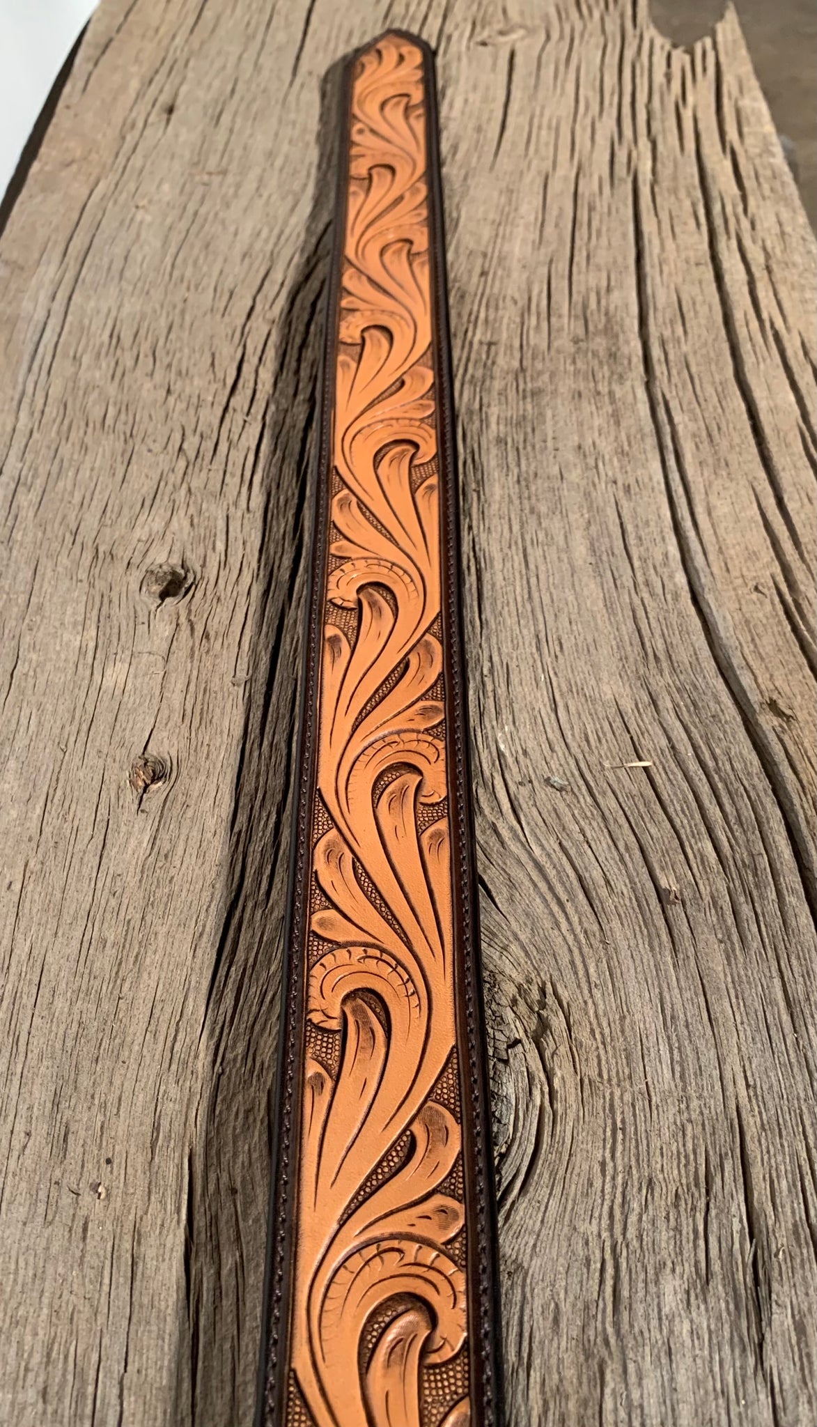 Floral Tooled Belt – Bar TL Custom Leather