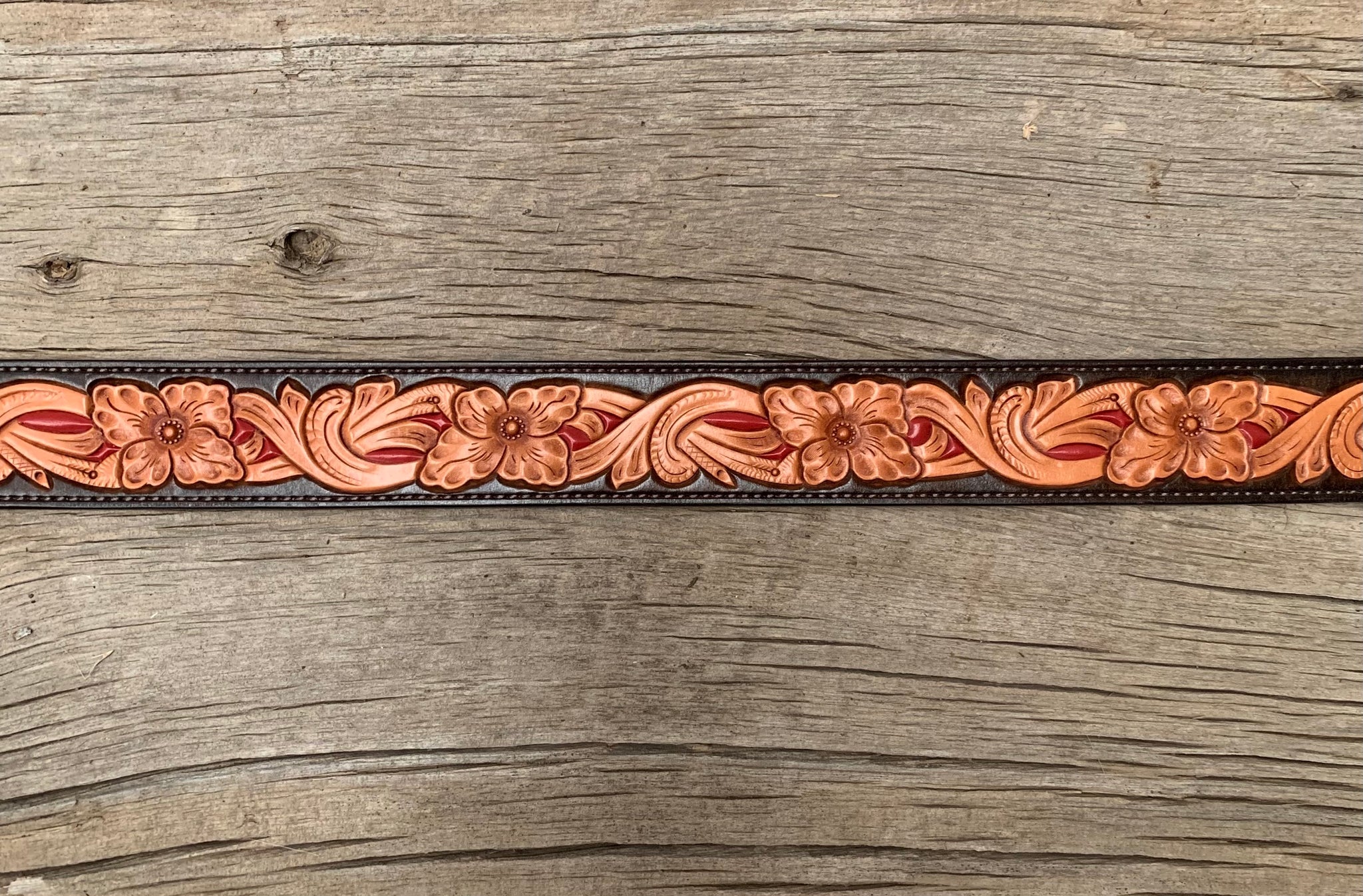 Floral Tooled Belt – Bar TL Custom Leather